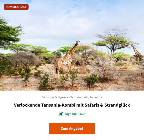 Verlockende Tansania-Kombi mit Safaris & Strandglück