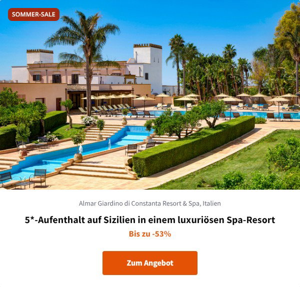 5*-Aufenthalt auf Sizilien in einem luxuriösen Spa-Resort
