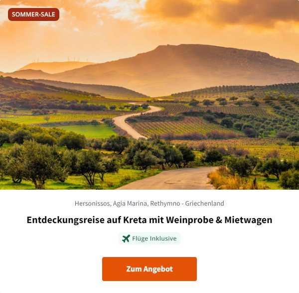 Entdeckungsreise auf Kreta mit Weinprobe & Mietwagen