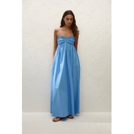 Faithfull The Brand Presa Maxi Dress Mico Pinstripe Azul