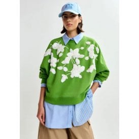 Essentiel Antwerp Jaga Embroidered Sweatshirt Spirulina Green