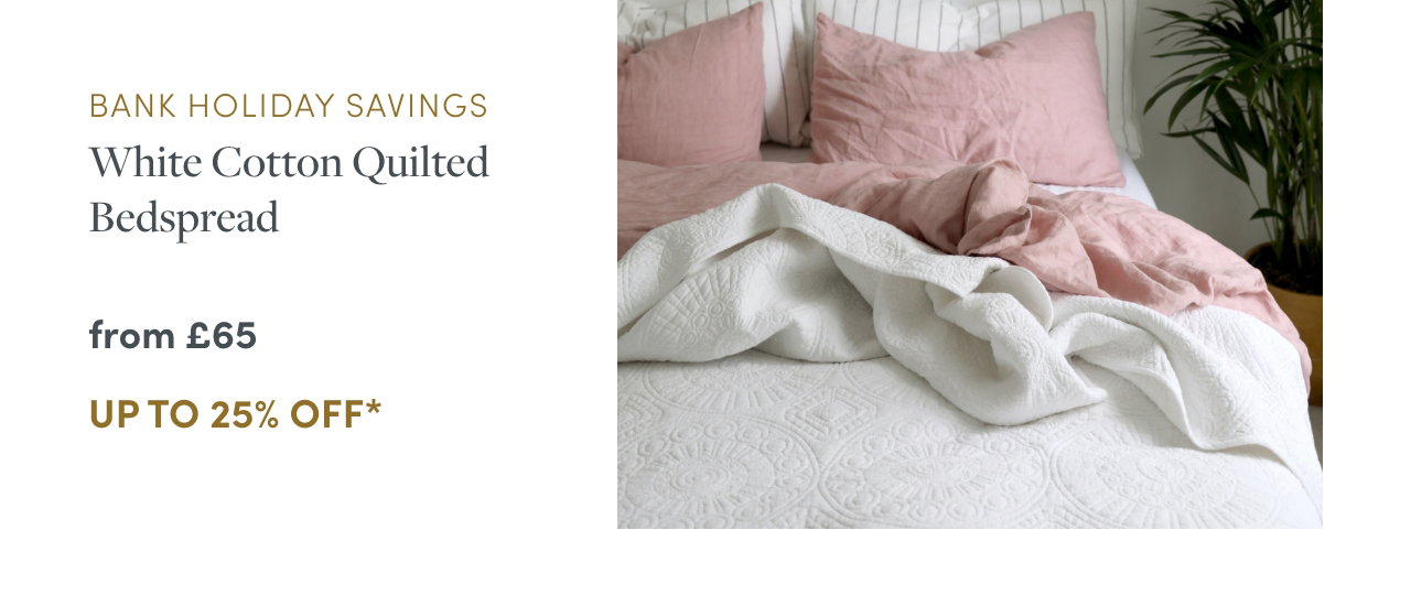 White Cotton Quilted Bedspread