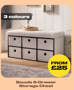 Boucle 6-Drawer Storage Chest