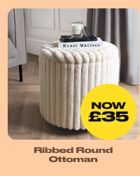 Ribbed Round Ottoman