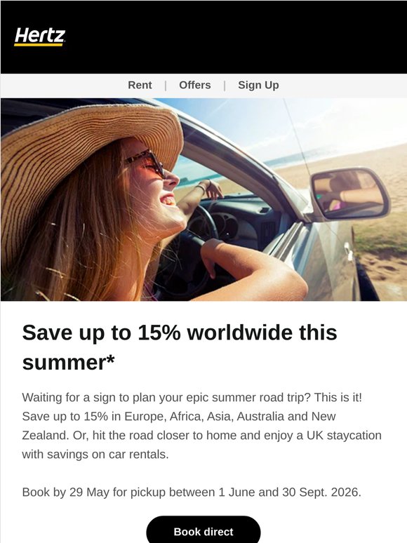 ☀️Summer road trips start here! Save up to 15%