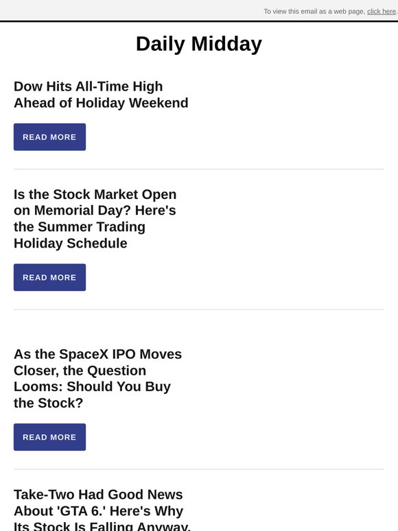 Dow Hits All-Time High Ahead of Holiday Weekend