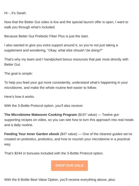 The gut health bonuses I picked for you