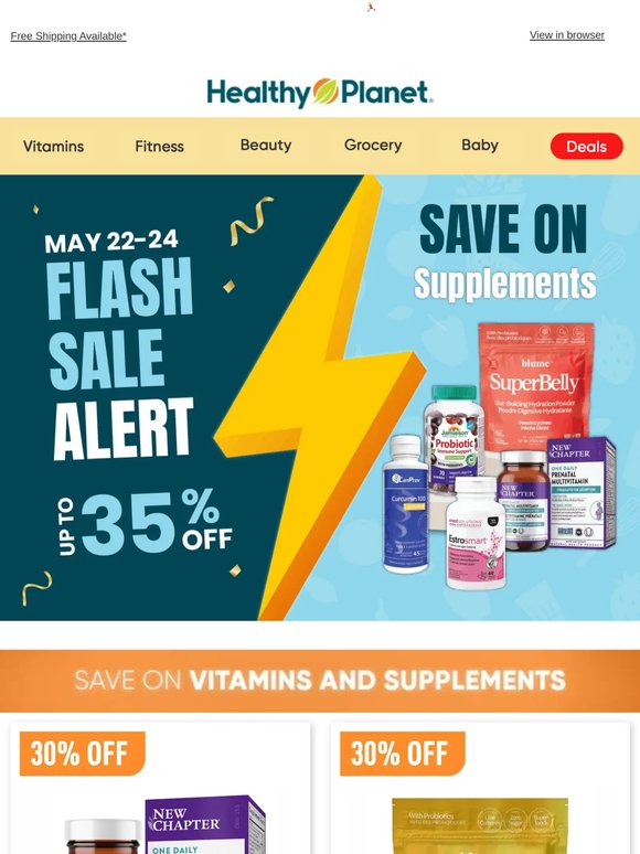 ⚡ FLASH SALE ALERT: Up to 35% OFF Supplements!