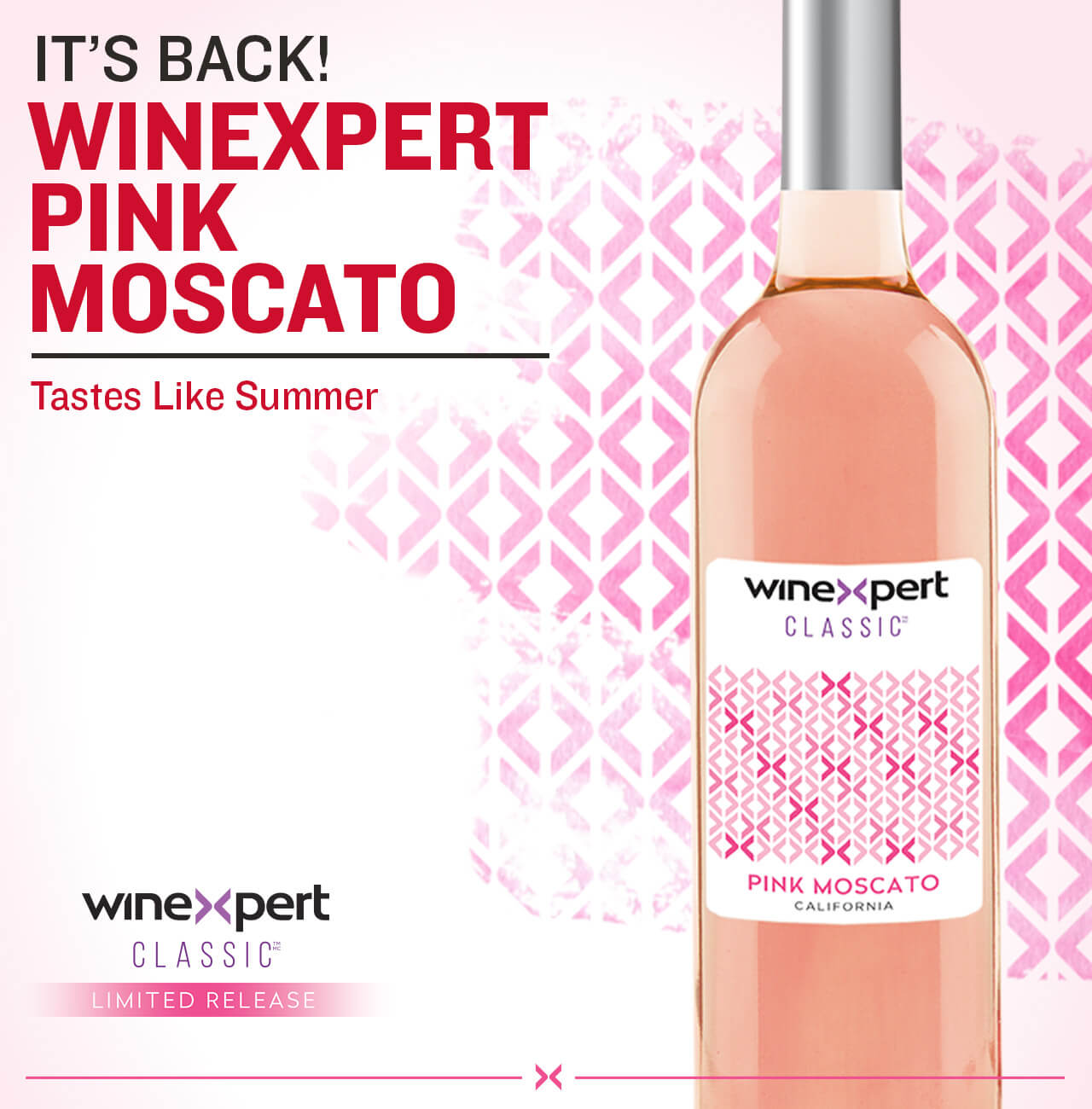 It's Back! Winexpert Pink Moscato - Limited Release Wine Kit. Tastes Like Summer