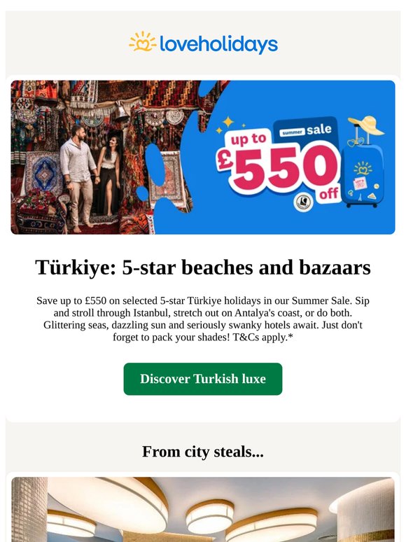 Turkiye calling: up to £550 off 5-star luxe ✨