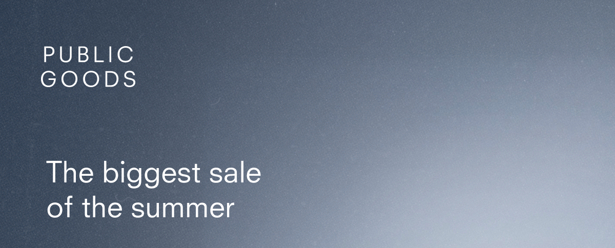 PUBLIC GOODS the biggest sale of the summer