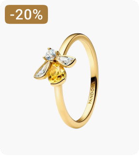 bague-au-motif-abeille finition plaque or 14 carats sertie de zircons jaune intense et transparents