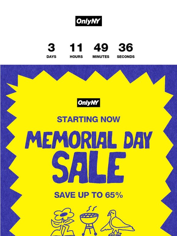 Up to 65% off. Nice.