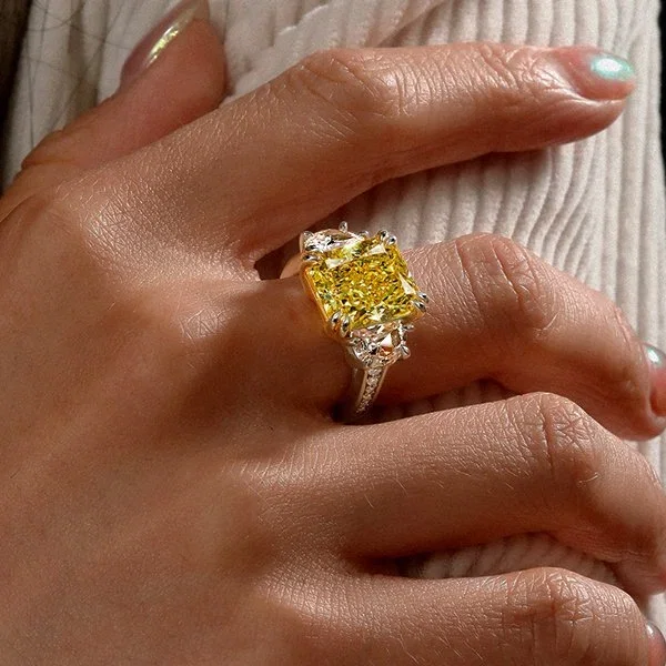 Italo Yellow Sapphire Ring Yellow Gold Engagement Ring For Women