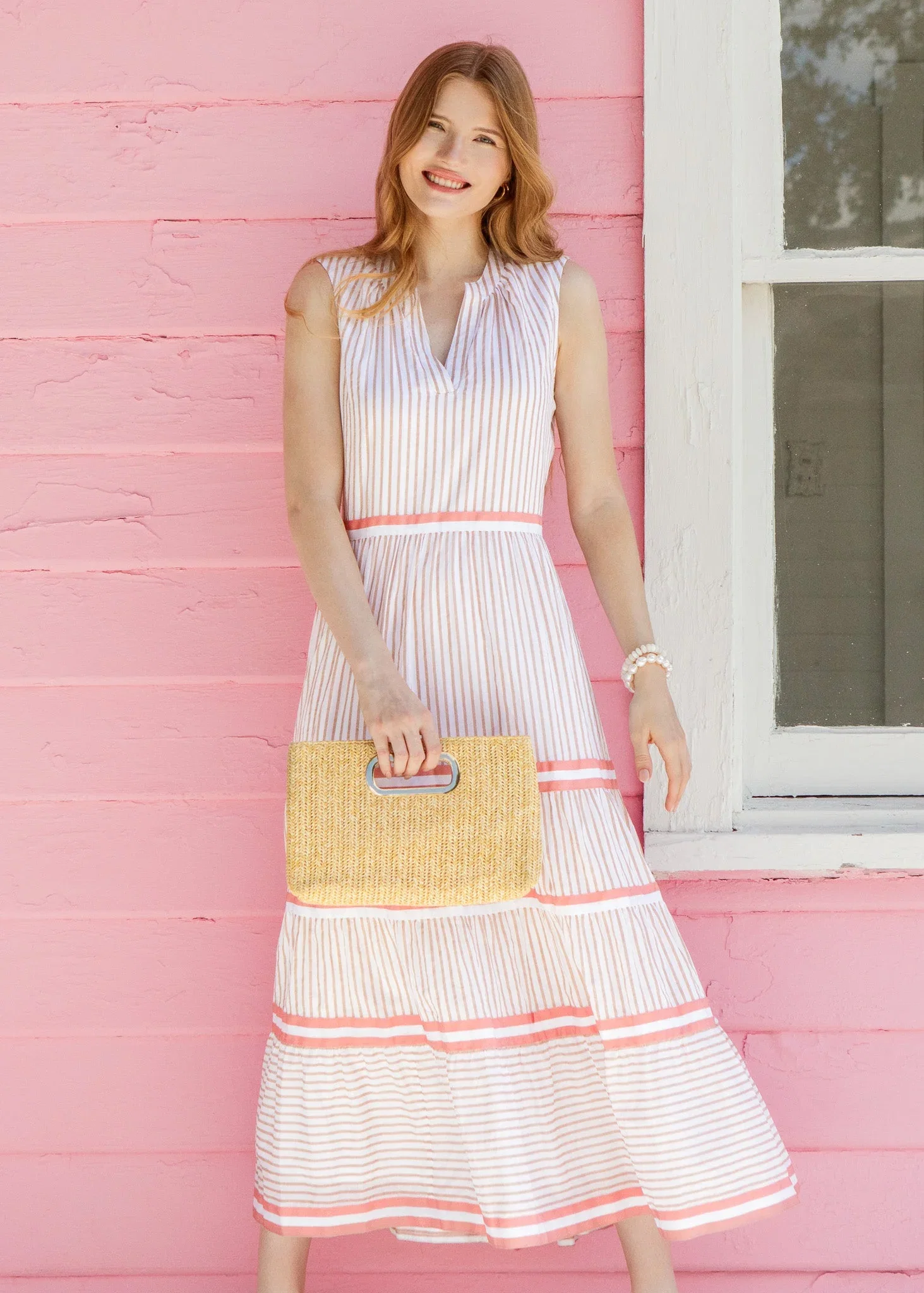 Image of Shell Coast Sleeveless Tiered Maxi Dress