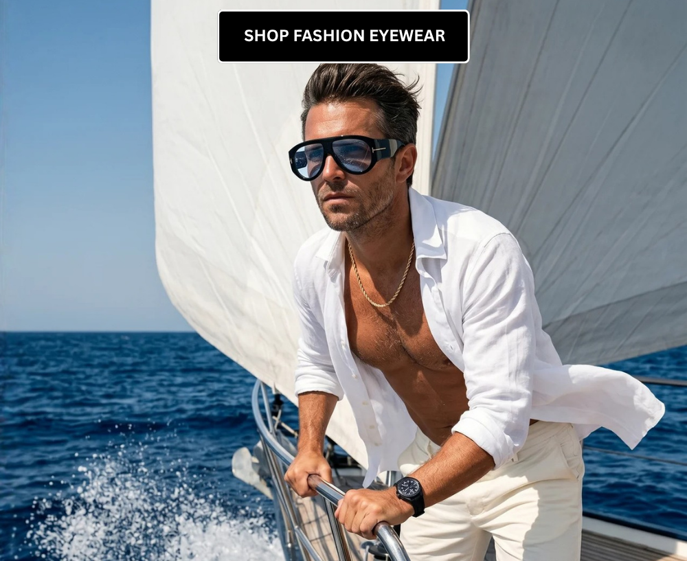Model wearing Tom Ford Bronson Sunglasses