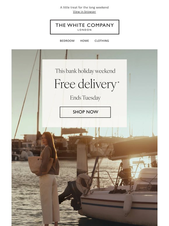 Enjoy free delivery this bank holiday