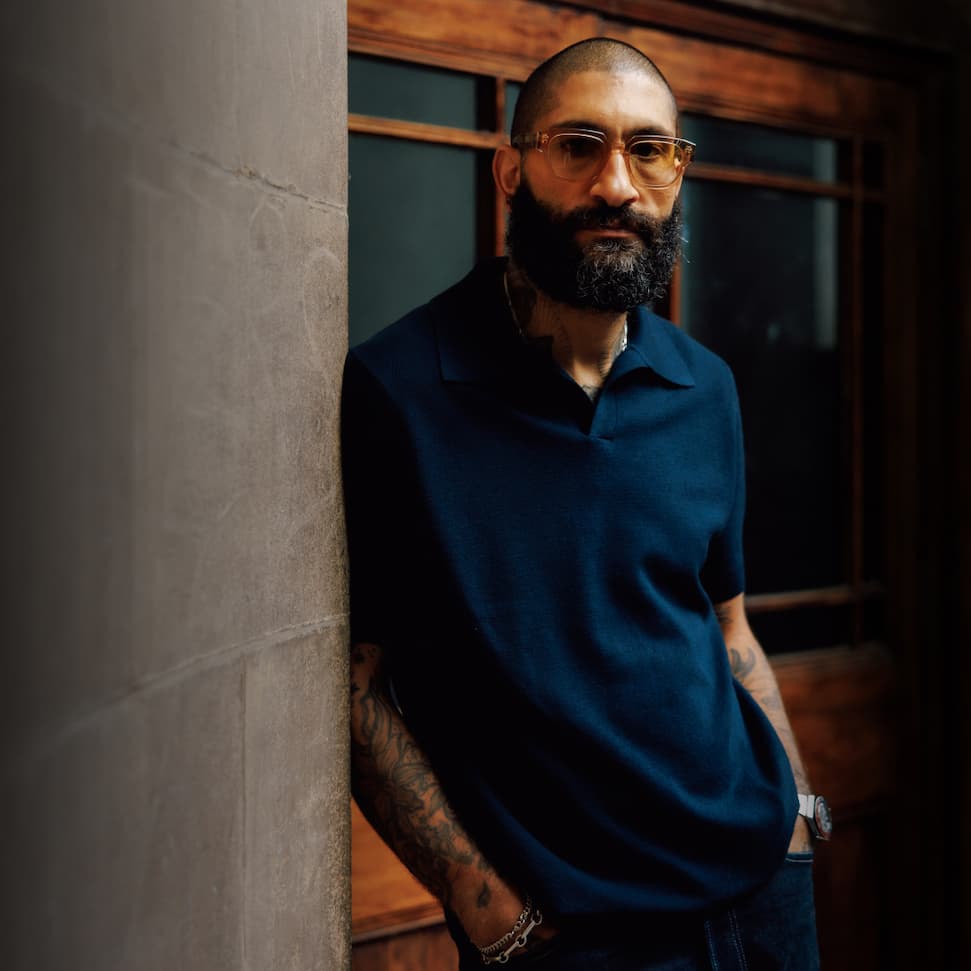 Leon wears the Navy Blue Polo