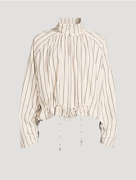 Devon Cotton Jacket In Stripe Print