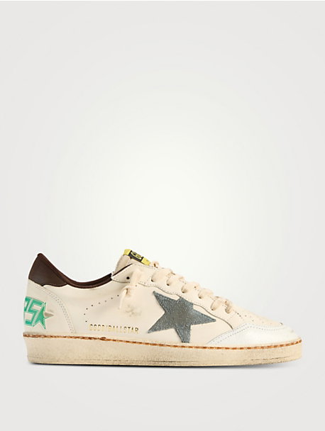 Ball Star Leather Sneakers With Suede Star