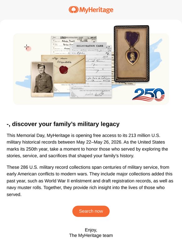 🇺🇸 Free military records for Memorial Day