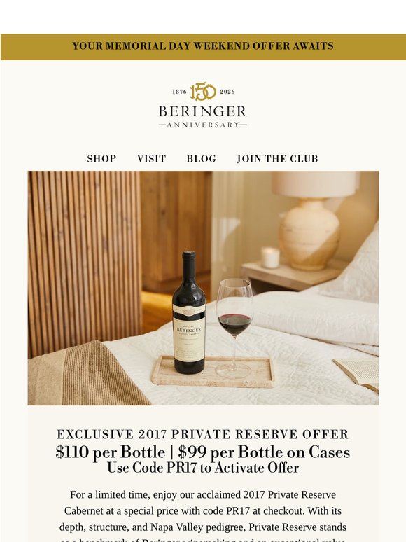 Rare Weekend Offer: Private Cabernet at Insider Pricing