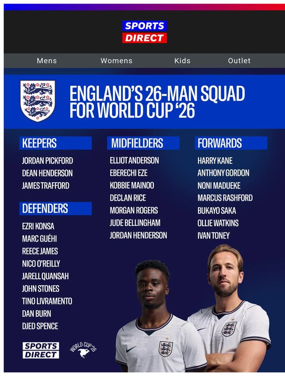 The England Squad is confirmed ⚽