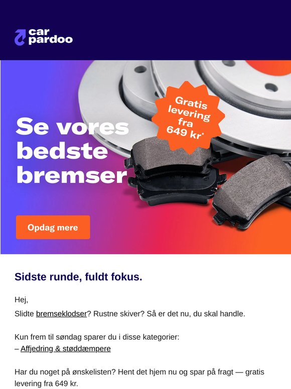 Sidste chance: vores bedste bremser til bedste pris.