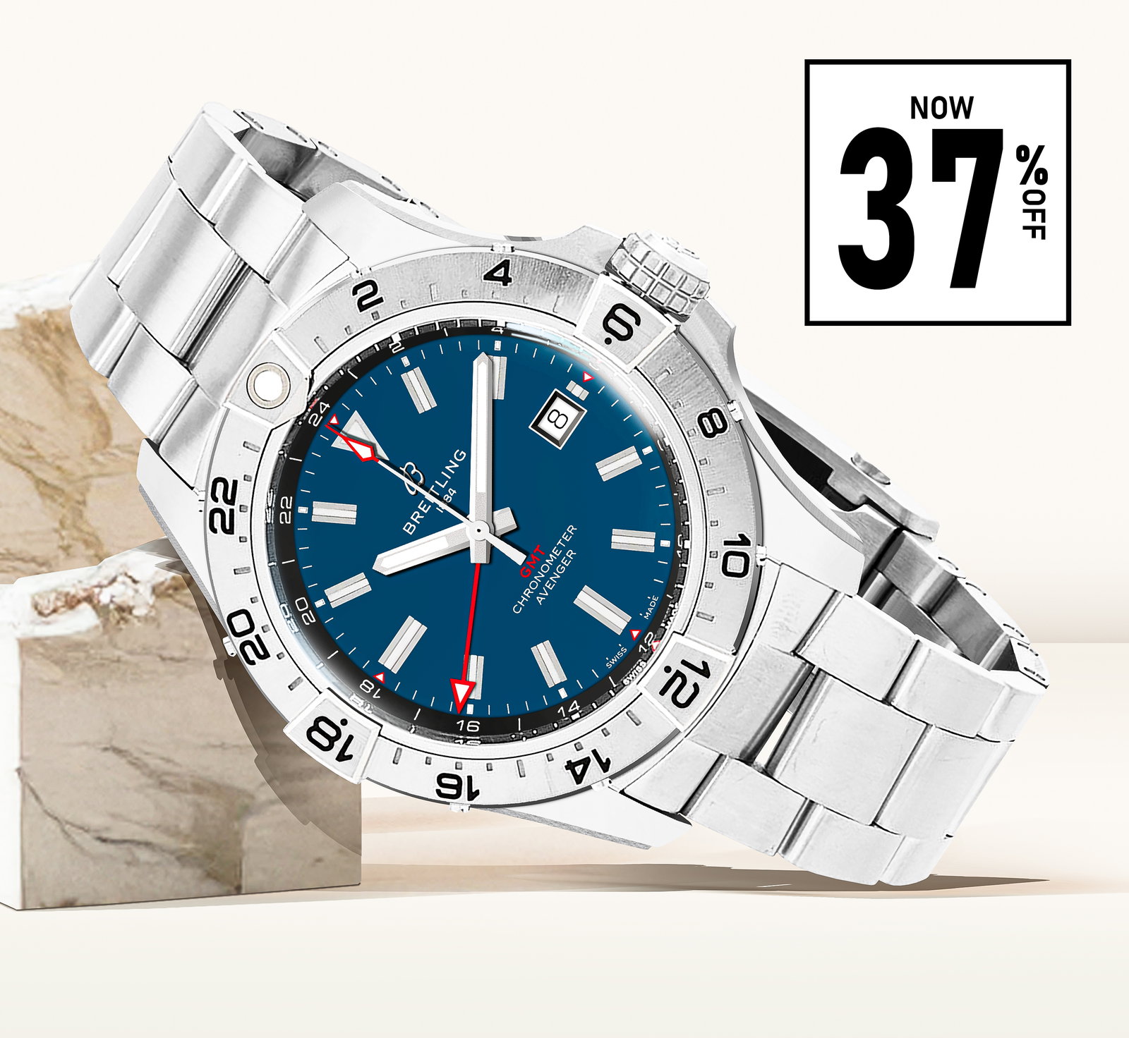 Avenger Automatic GMT 44 Blue Dial Men's Watch A32320101C1A1