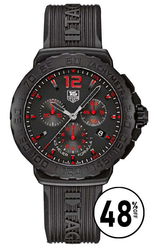 Formula 1 Black & Red Dial 42mm Men's Watch CAU111A.FT6024