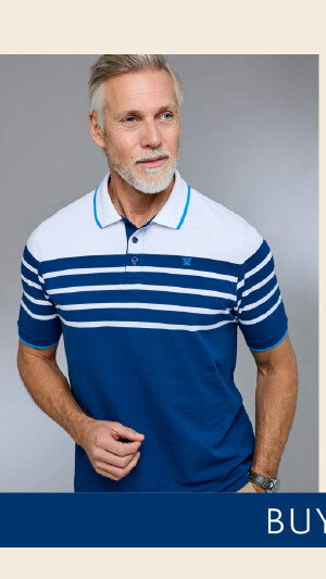 Cotton Yoke Stripe Polo