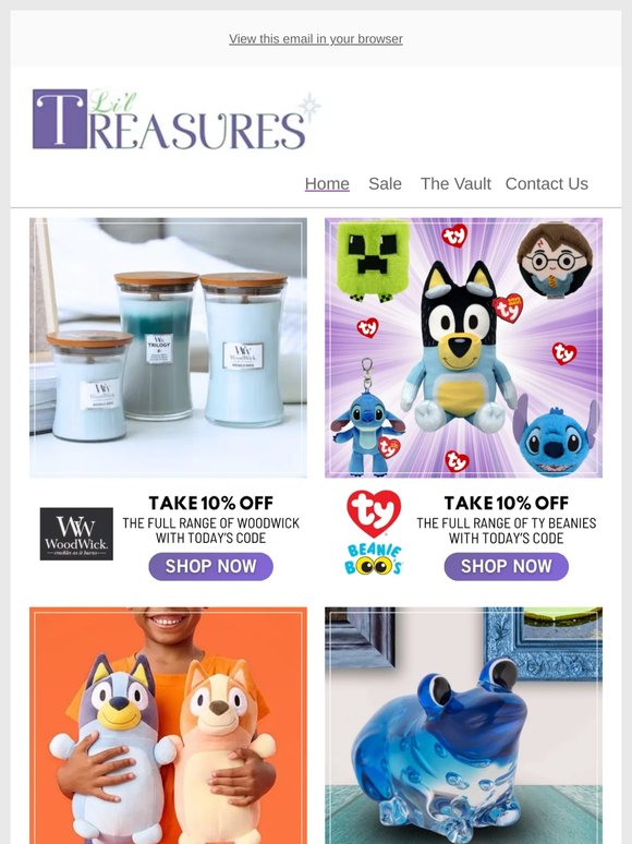 On Sale Tonight 💜 Woodwick | Ty Beanies | Squishmallows | Zibo Glass