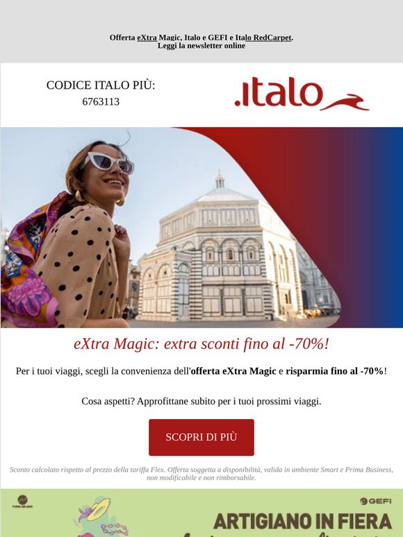 Fino al -70% con Italo eXtra Magic: vivi la magia del viaggio!