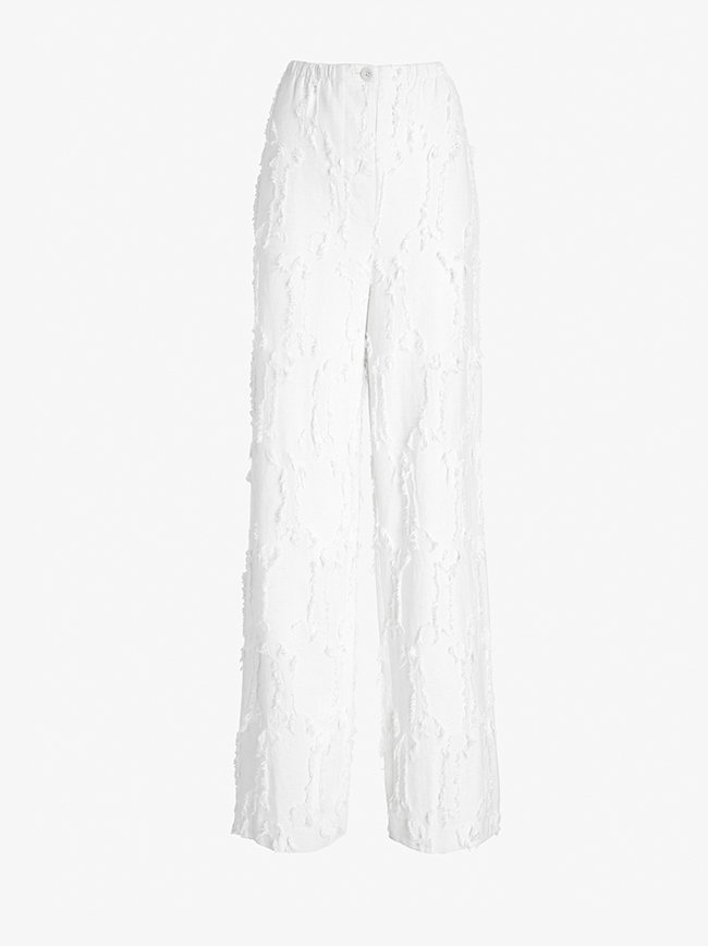 Shilo Pant in Jacquard Cotton in Off White