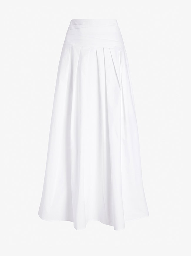 Nessa Skirt in Poplin in White