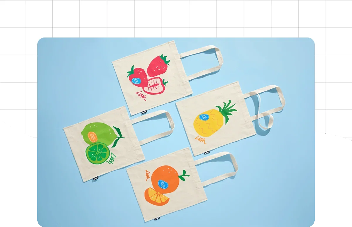 Lush Fruit Tote Bags