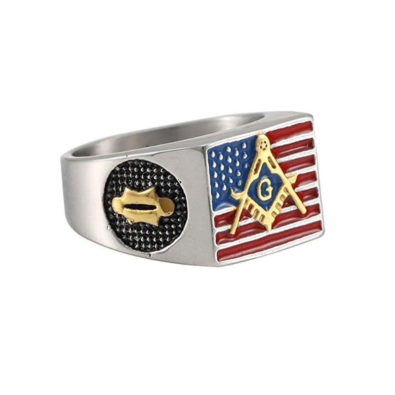 Master Mason Blue Lodge USA Ring