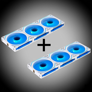 Lian Li "Complete Build Kit" UNI FAN SL-INF 120 ARGB Reverse Blade PWM Lüfter, 6er Pack - 120mm, weiß