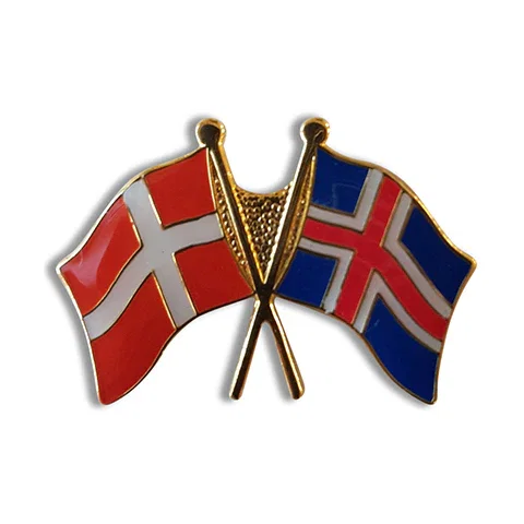 Image of Flag pin Danmark-Island Venskabsflag