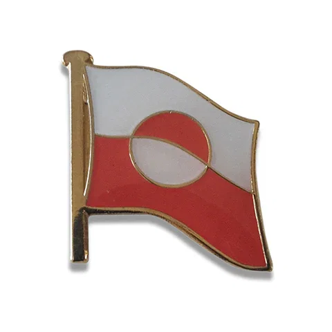 Image of Flag pin Grønland Enkeltflag