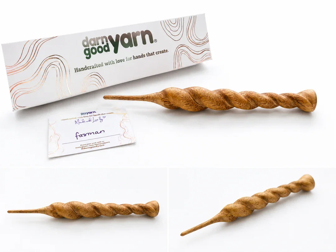 White Wood Hollow Handmade Wooden Crochet Hook