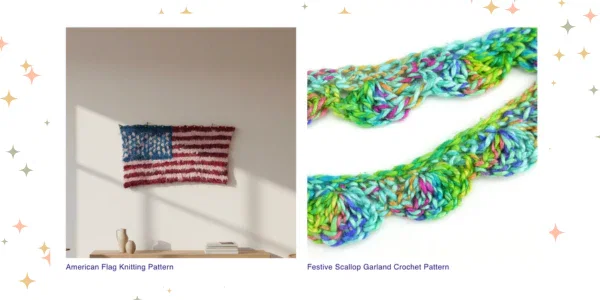 American Flag and Festive Scallop Garland free patterns