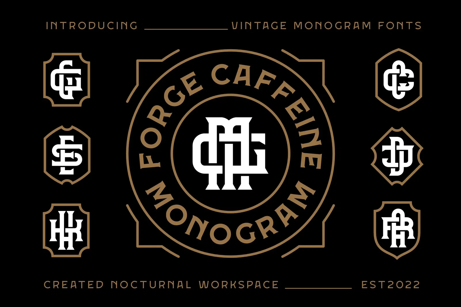 Forge Caffeine Monogram – Vintage Monogram Font