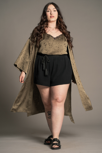 Iris Satin Kimono