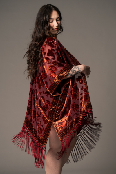 Stevie Plum Paisley Devore Kimono