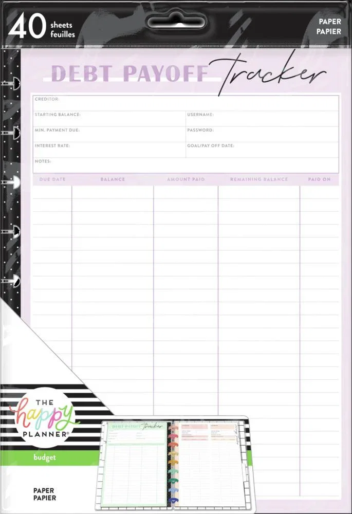 Image of Budget Debt and Savings Classic Filler Paper