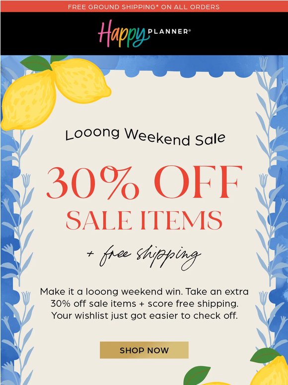 30% OFF Sale + Free Shipping! 🎉