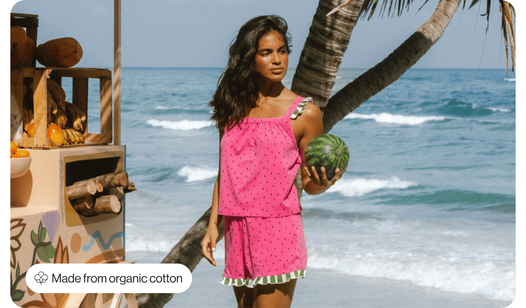 Watermelon Print Frill Cami Short Pyjama Set