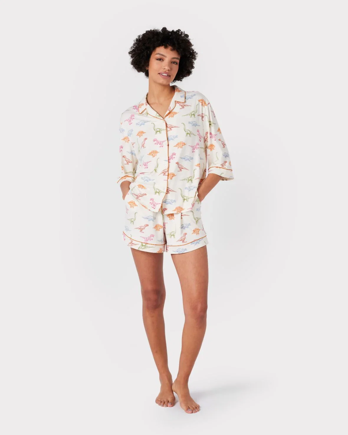 Image of Dinosaur Print Short Pyjama Set