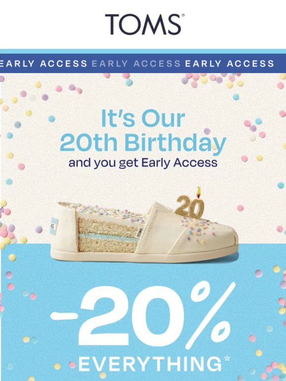 Early Access 🥳 20% Off for 20 Years Together